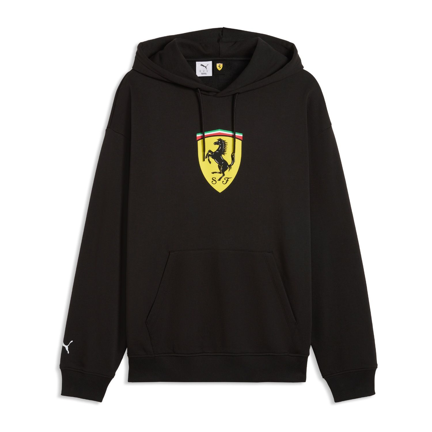 Pánská mikina s kapucí černá Large Logo Scuderia Ferrari F1 2026 (XXL)