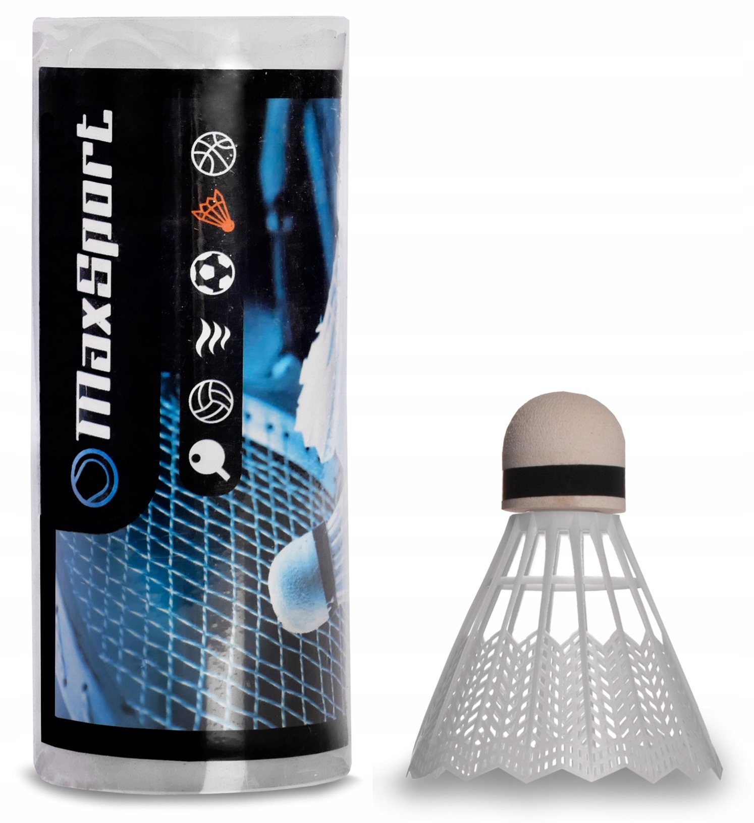 Lotki badmintonowe 3 szt. z gumową końcówką Max Sport 8x6 cm