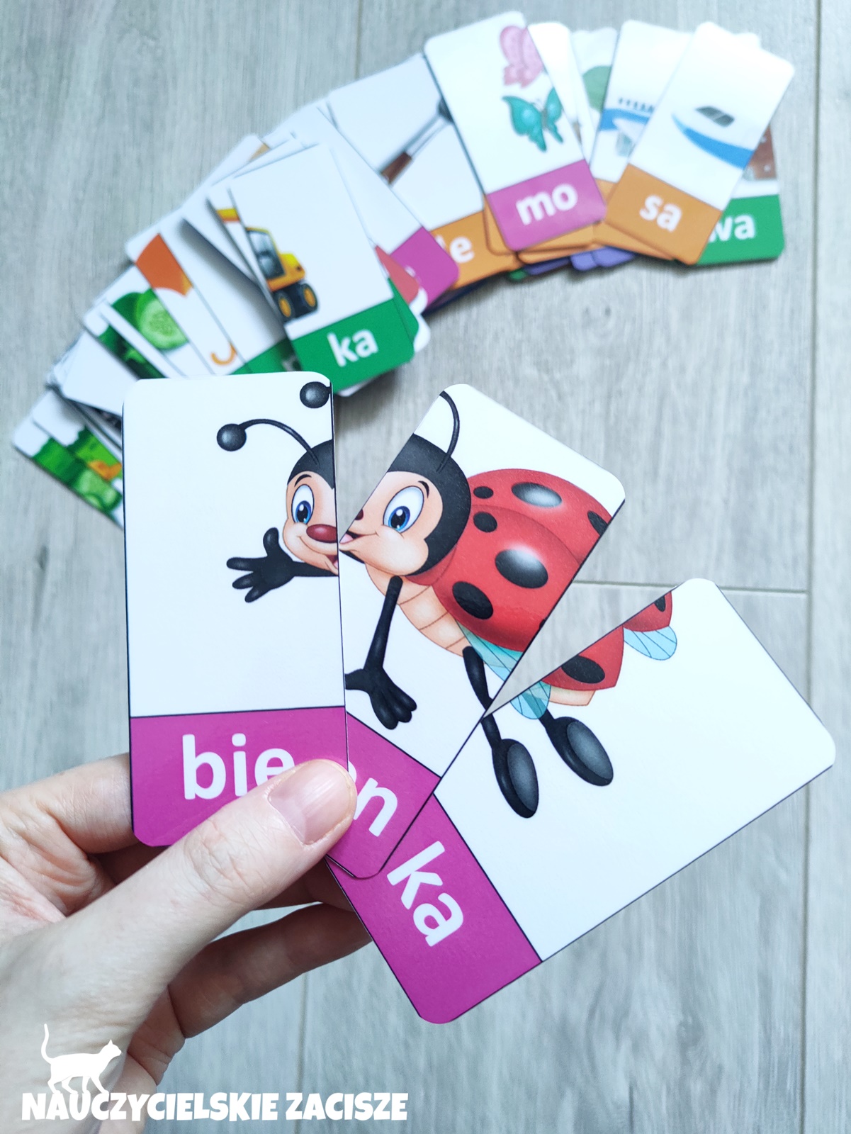 SYLABY Puzzle dla dzieci 36 wyrazów 3-sylabowych Język publikacji polski