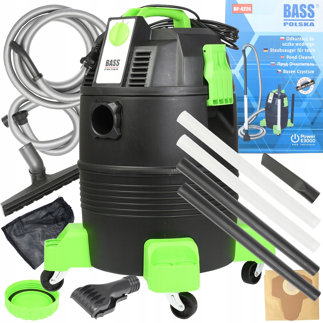 Odkurzacz Do Basenu Oczka Wodnego Pompa 1600W Bass Filtr Czyszczenie Basenu