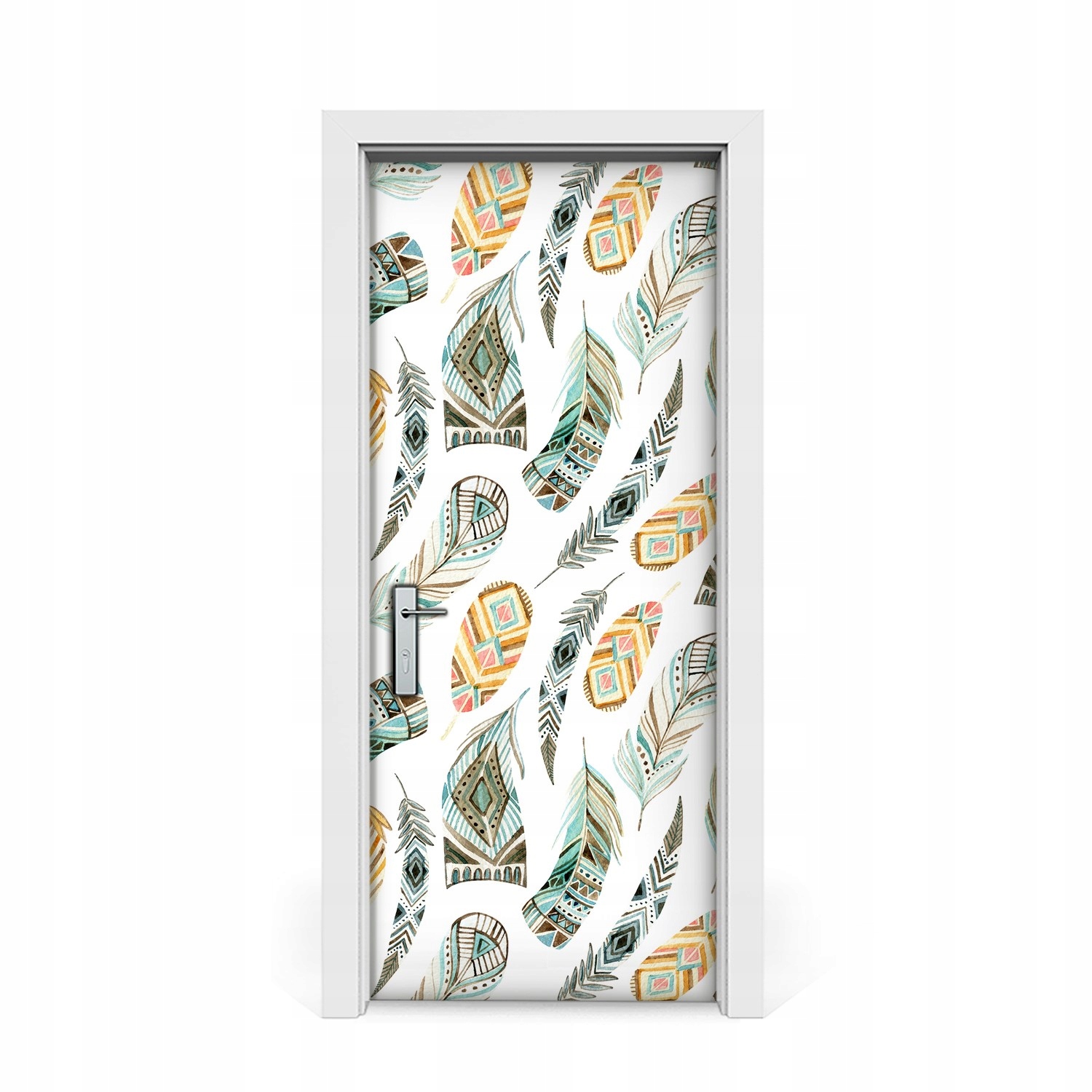 

Naklejka na drzwi Wzór Etniczny Pióra 85x205