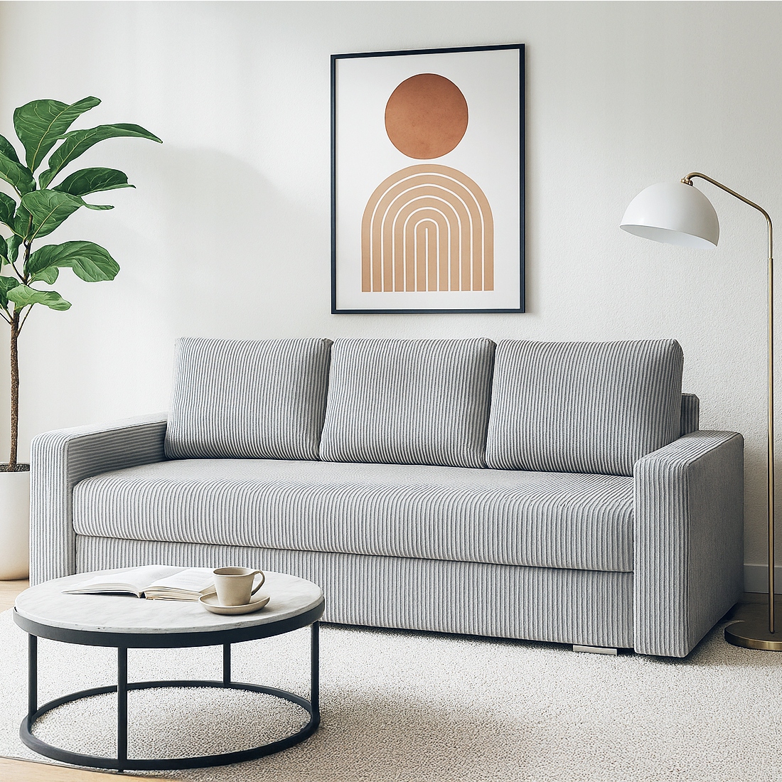 Rozkládací pohovka s funkcí spaní Silver 3ks šedá