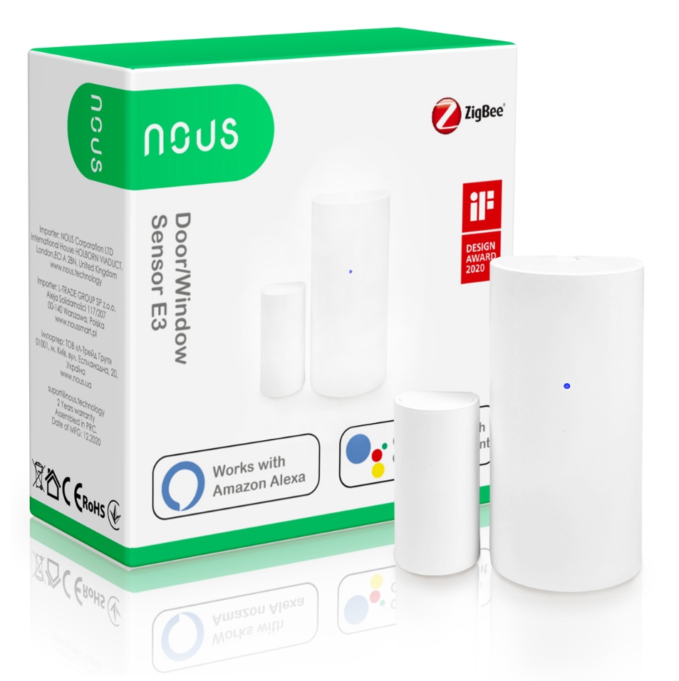 

Czujnik otwarcia drzwi Nous E3 okna Smart ZigBee