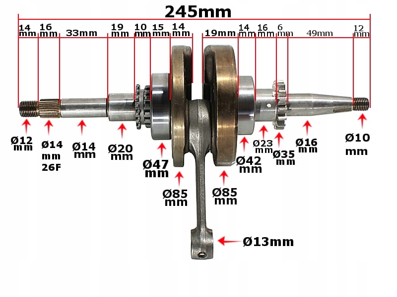 ROY04402 - КОЛІНЧАСТИЙ ВАЛ GY6-60