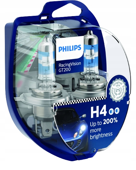 

Philips Żarówki Racing Vision GT200 +200% H4 3700K
