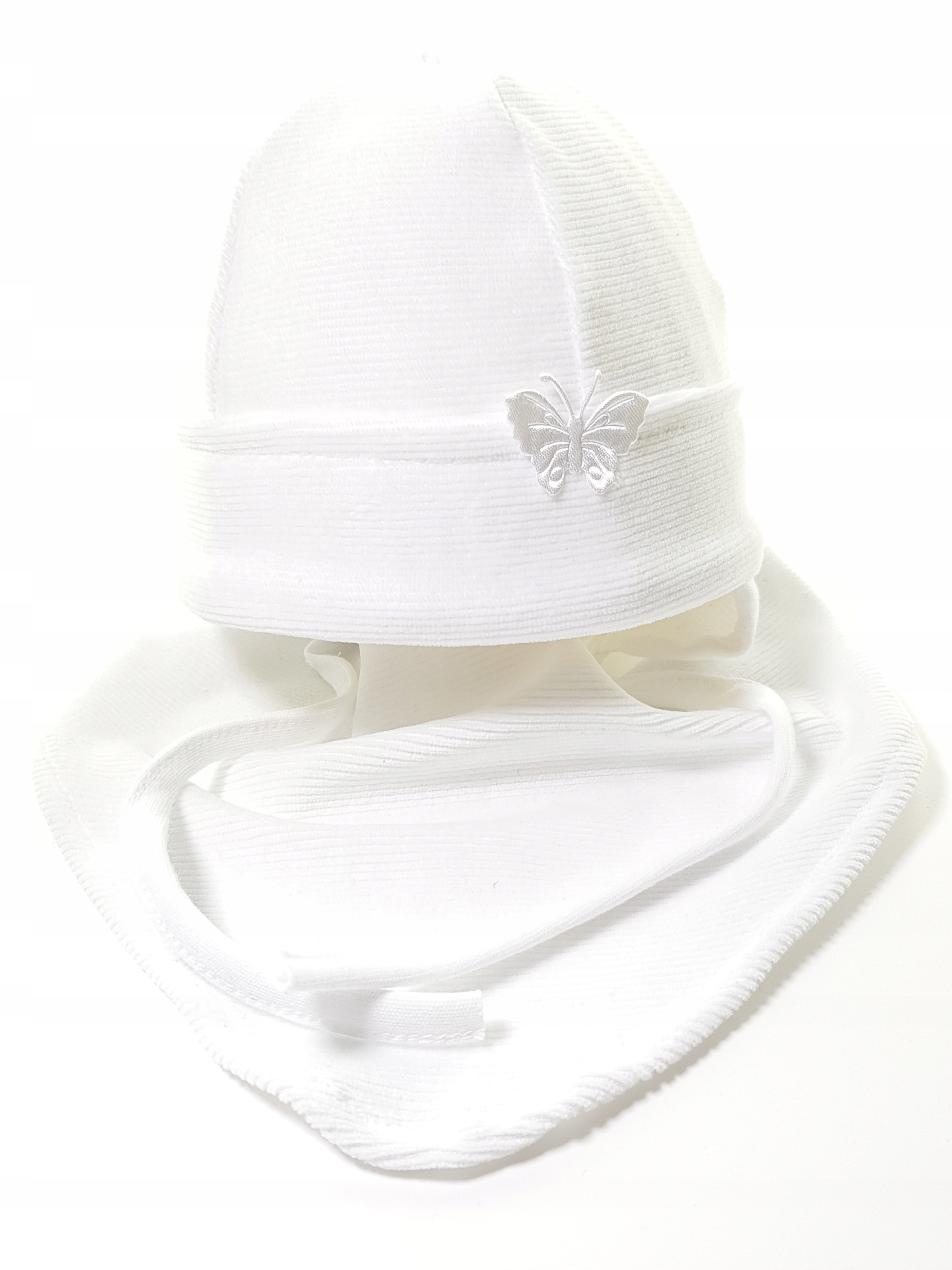 POLSKI NIEMOWLĘCY KOMPLET CZAPKA CHUSTKA CZAPECZKA CHUSTECZKA NOWORODEK 0-3 Kolor biały