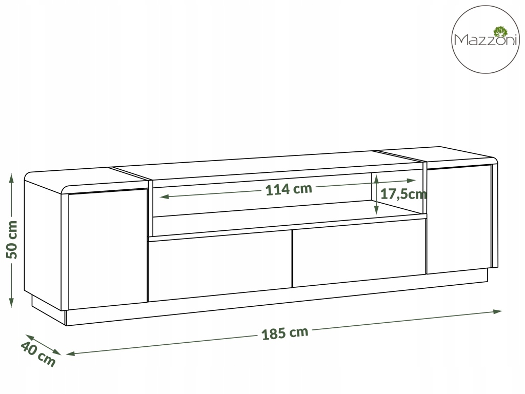 Szafka FOLK RTV-185 - NOWOCZESNA SZARY MAT LOFT Marka Mazzoni