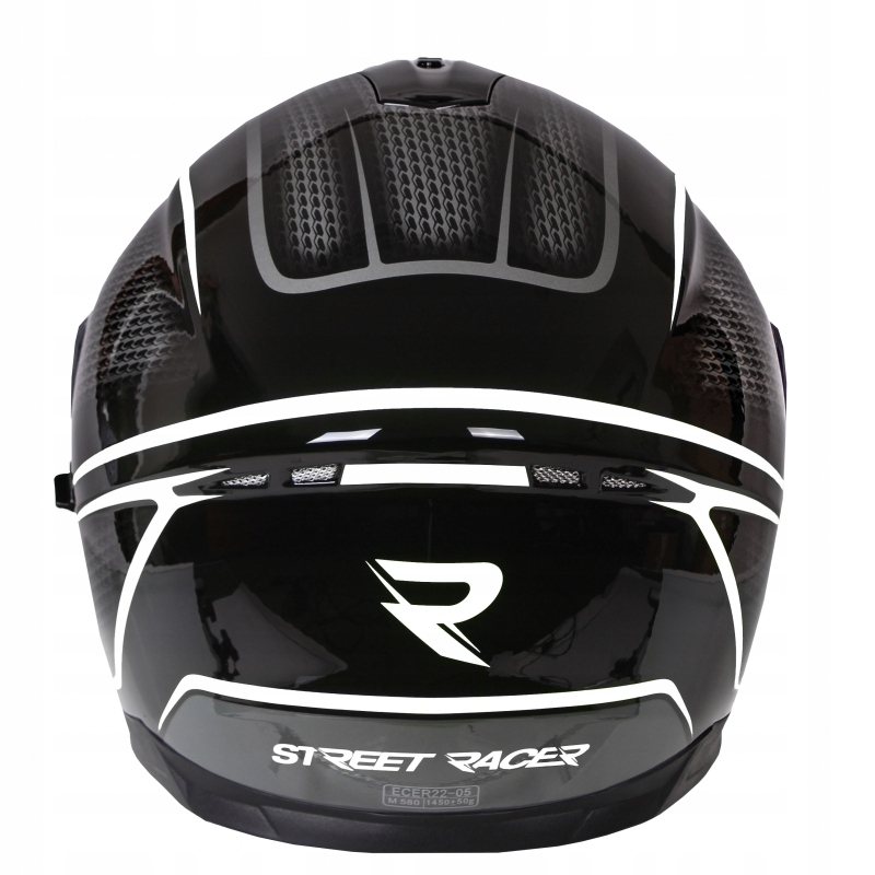 Street Racer Magna czarno-biały integralny kask motocyklowy Rozmiar: XL Typ Integralne / Pełne