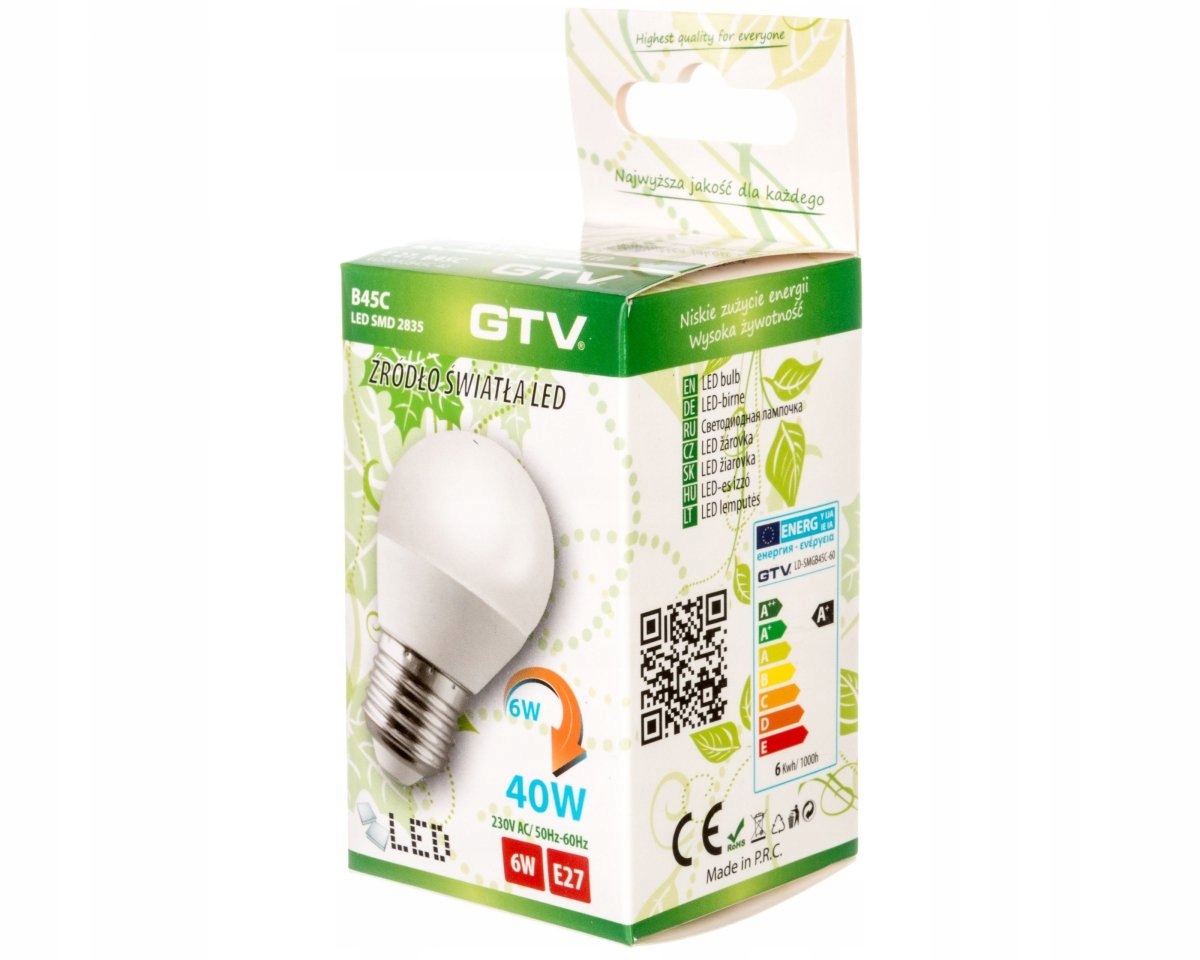 

Żarówka Led E27 6W B45C 470lm 3000K