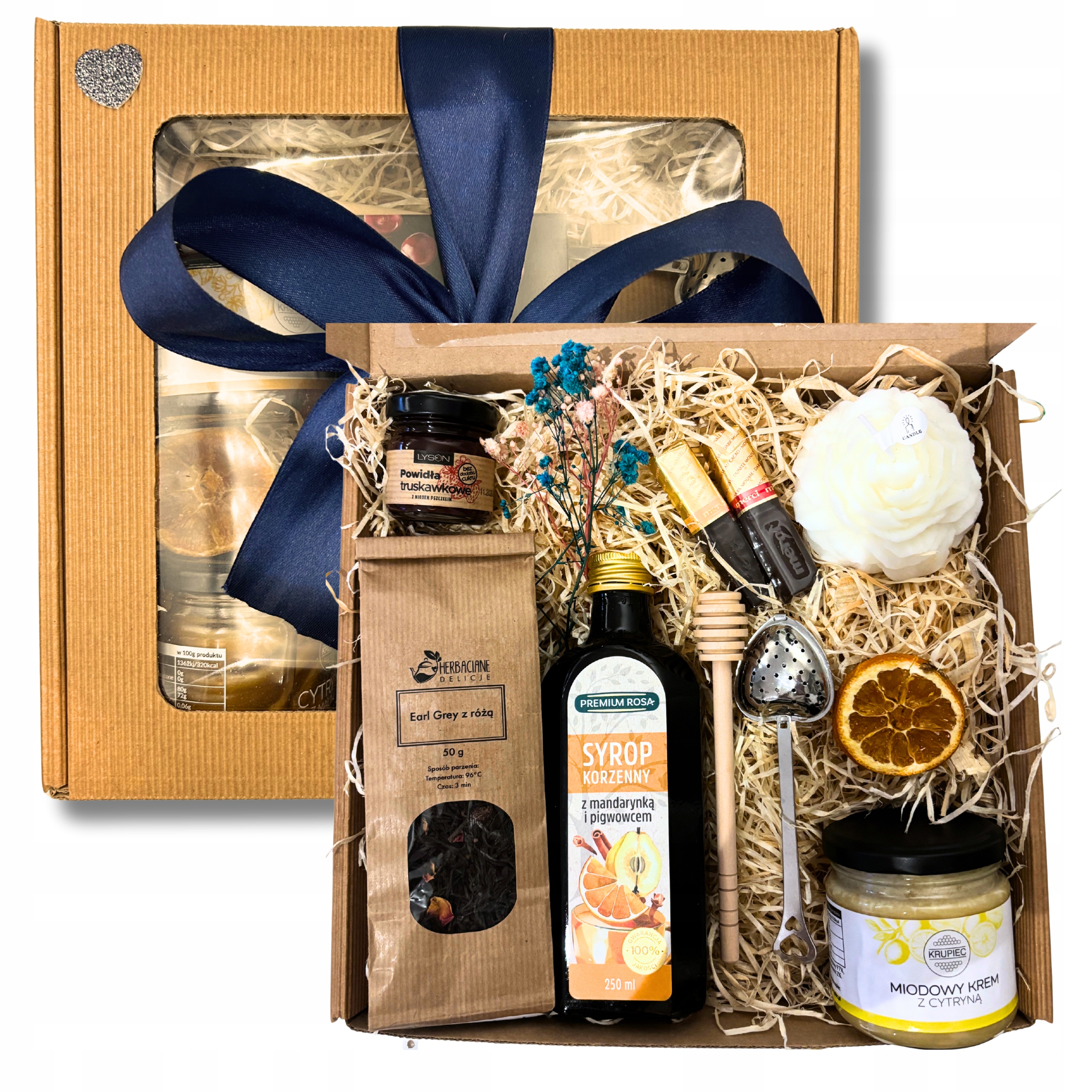 Levně Přírodní Dárková Dárek Čaj , Sirupem, Medem, Svíčkou, Nálevkem