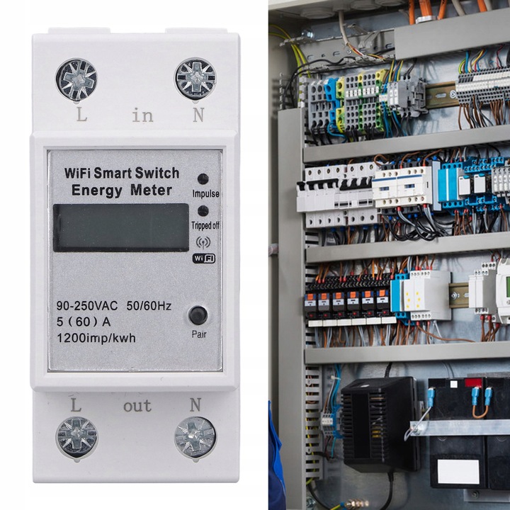 Licznik Energii Jednofazowy Wyświetlacz LCD Inteligentny WiFi EAN (GTIN) 5906476542660