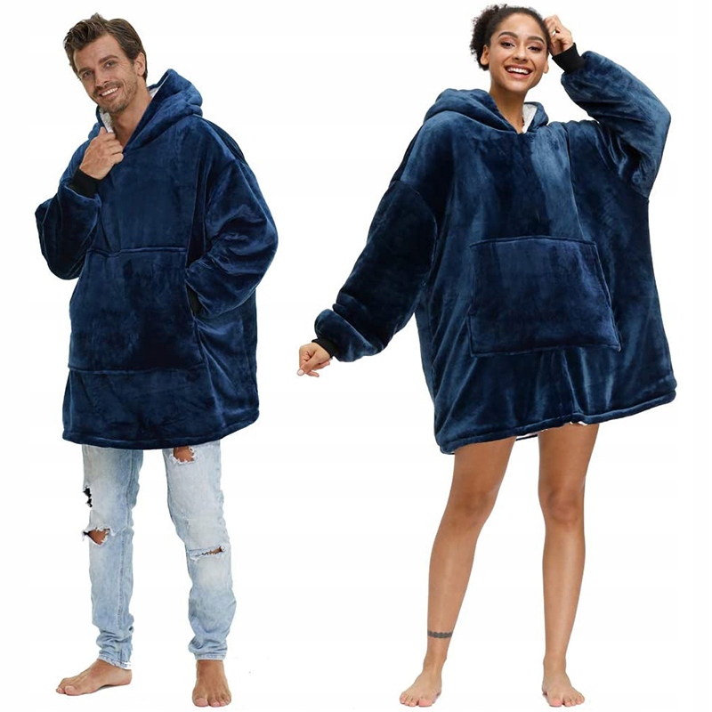 

Ciepła Bluza Oversize XXL Koc Włochacz Futrzak 2w1