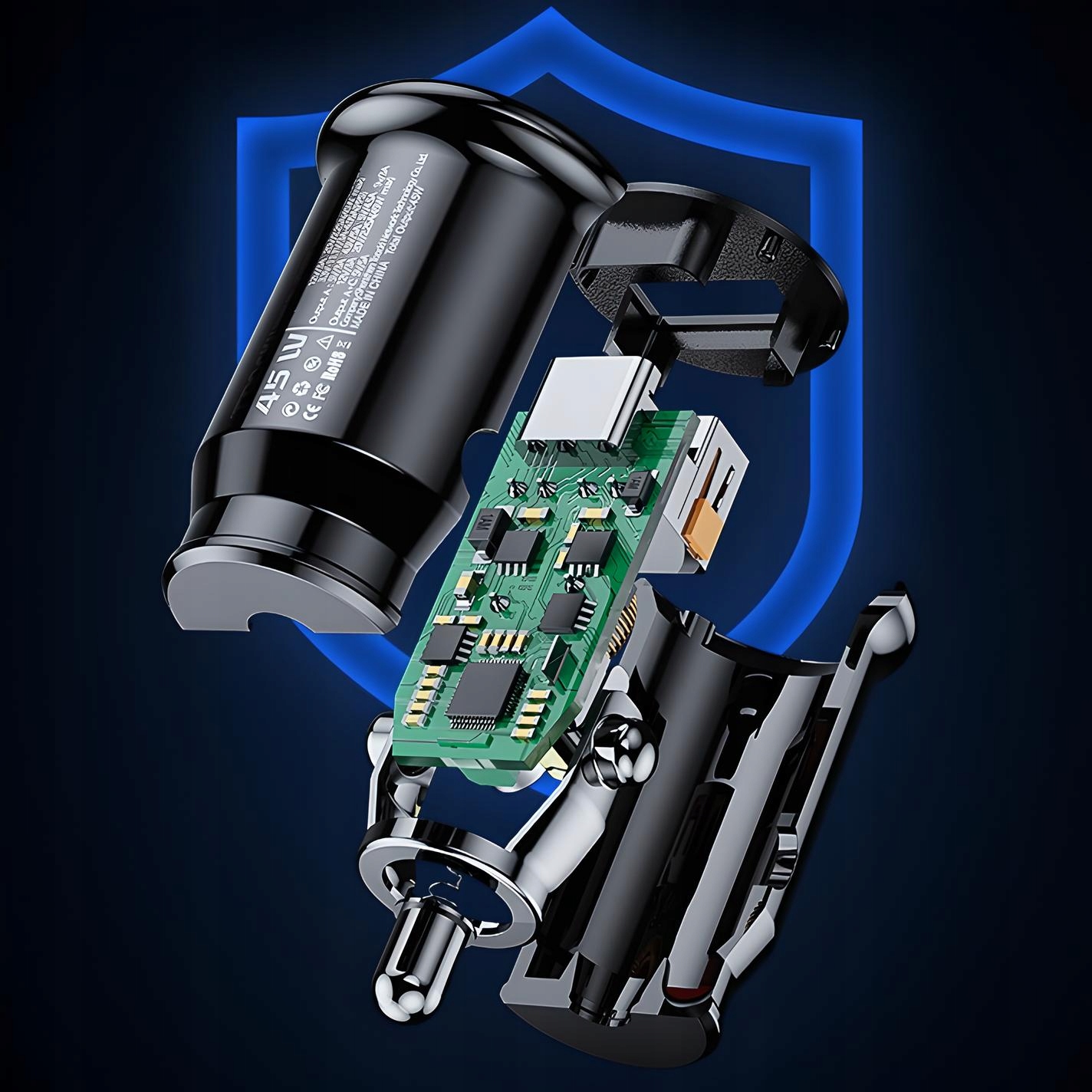 BOSTE SZYBKA MOCNA ŁADOWARKA SAMOCHODOWA 2x USB-A 30W UNIWERSALNA QC 3.0 Kod producenta CCGBAA-30BK