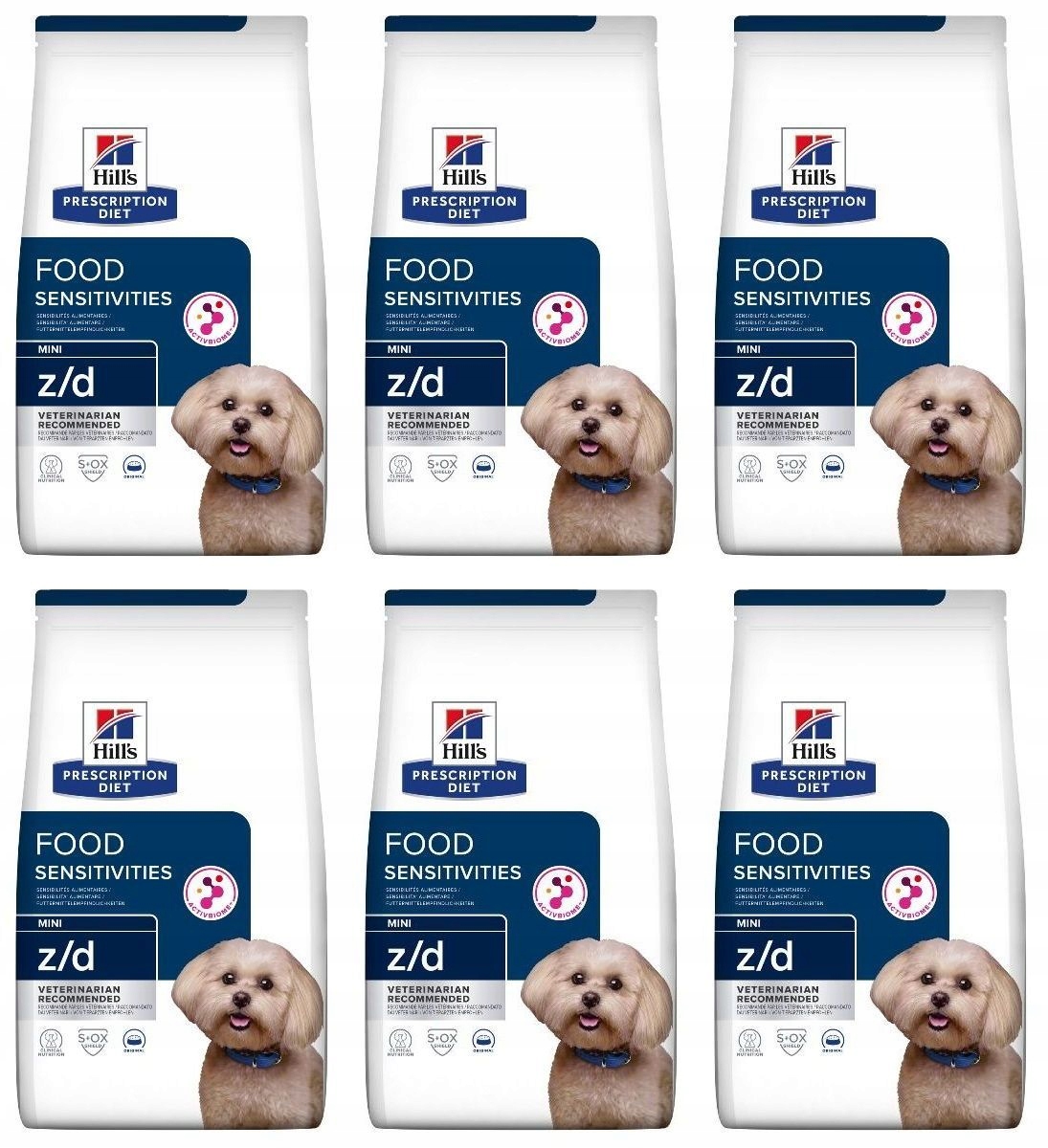 Hill's Z/d Dog Food Sensitivities Mini Zestaw 6 x 1 kg