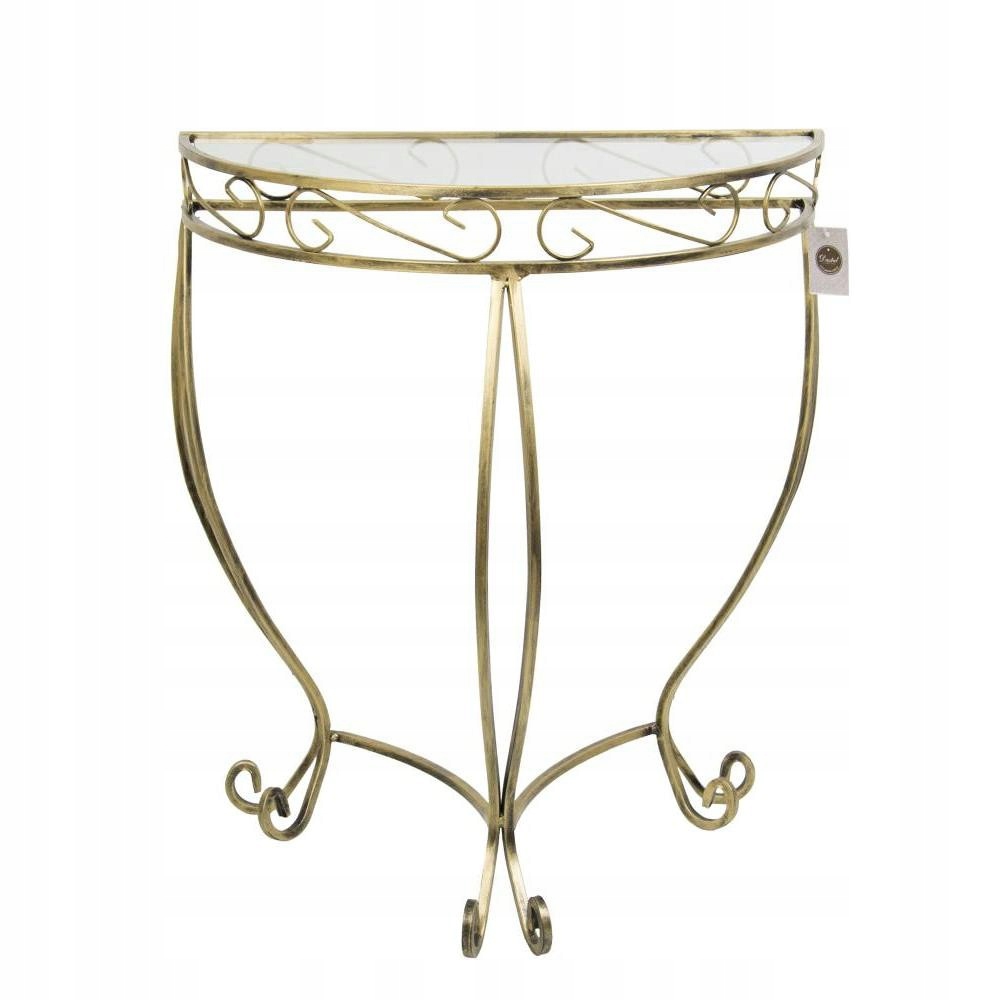 Klasická konzola so sklenenou doskou 72 cm zlatá