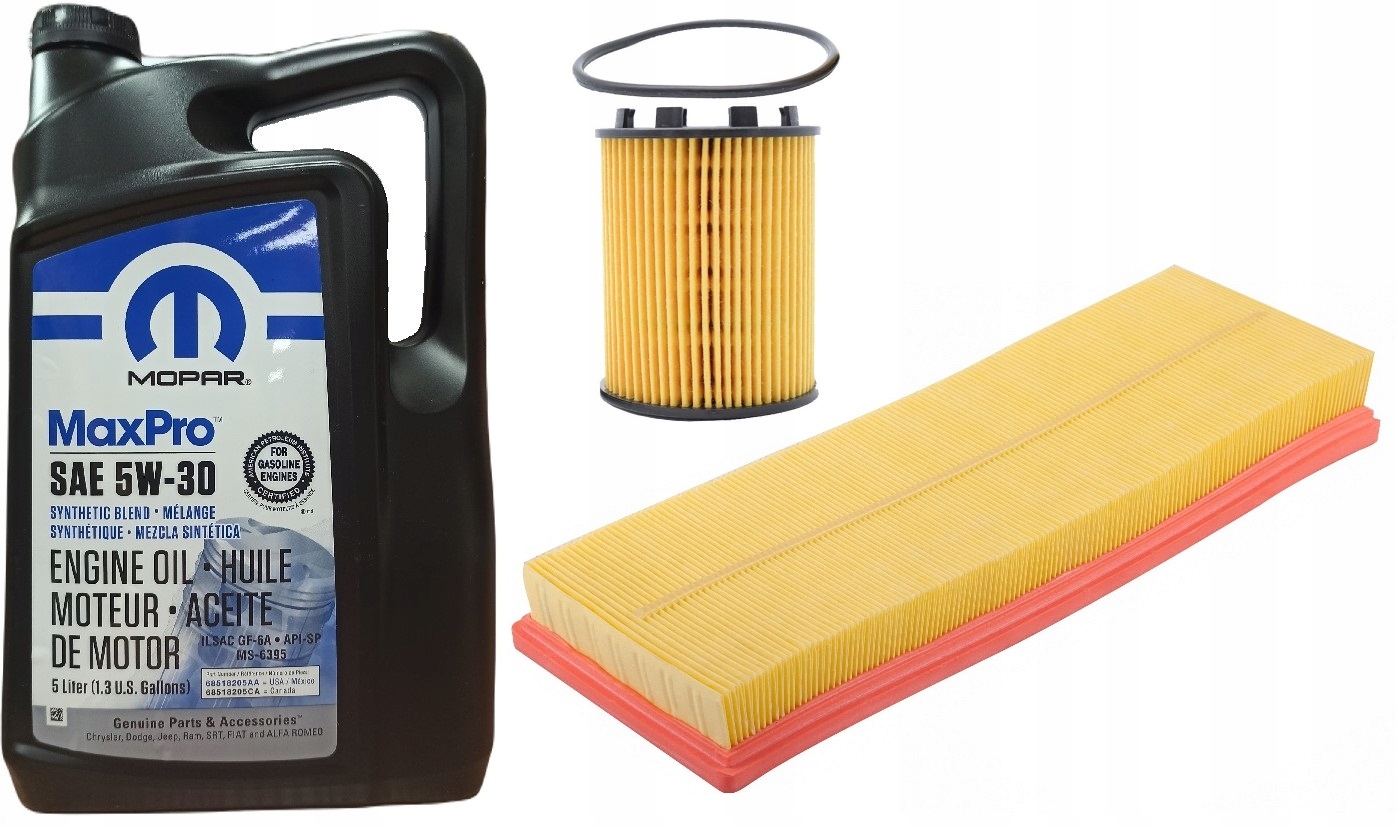 MOPAR 5W30 5L + FILTRY FIAT 500 L4 1,4L 2012-2019