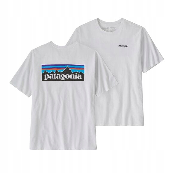 Koszulka męska Patagonia P-6 Logo Responsibili-Tee White [Rozmiar XL]