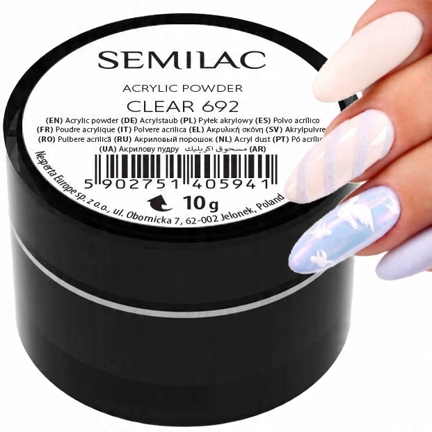 

Semilac Acrylic Powder Clear 692 10g akryl
