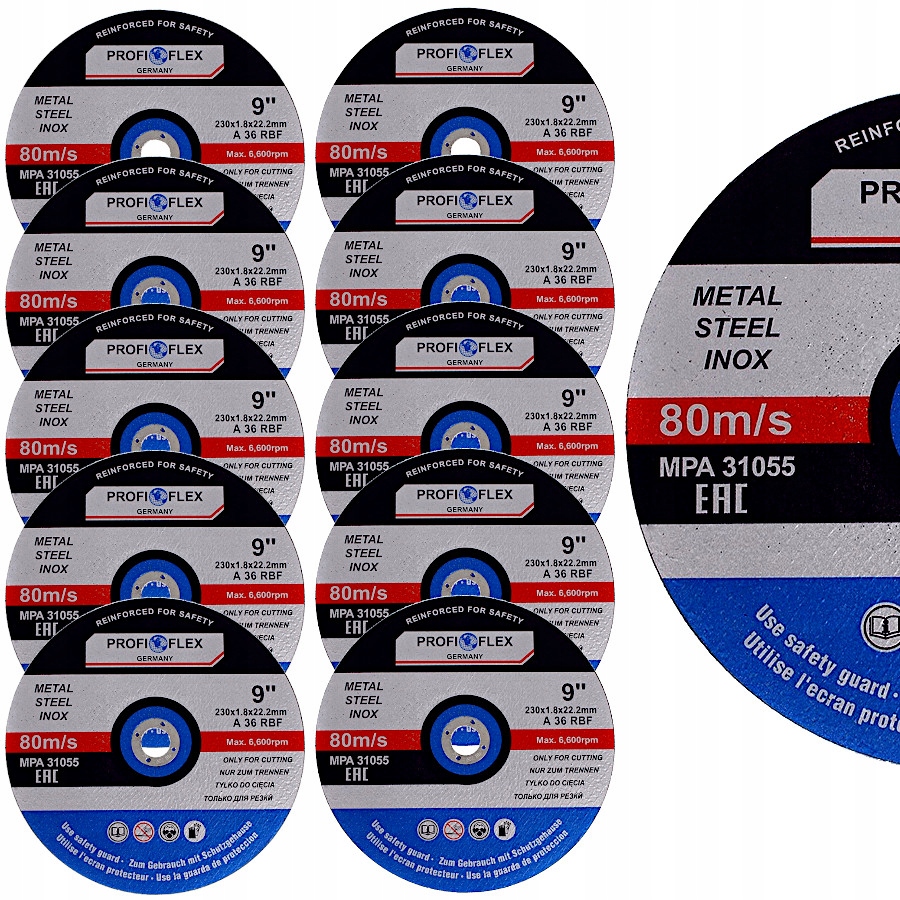 TARCZA TARCZE DO CIĘCIA METALU INOX 230X1,8mm PROFI PROFESIONAL X10 SZTUK Rodzaj tarczy tnąca