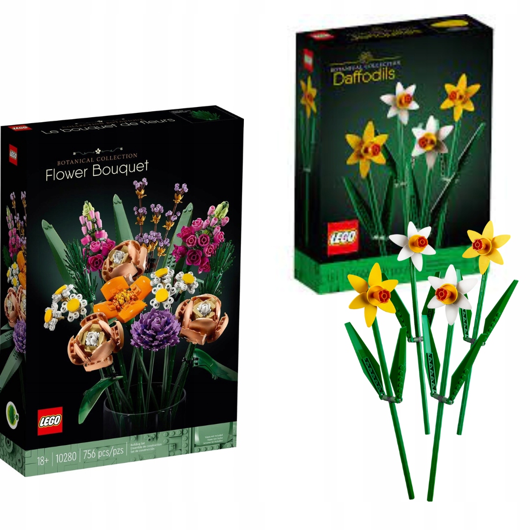 Sada 2 Lego Creator Expert Květinová Kytice 10280 Lego Icons 40646 Narcisy