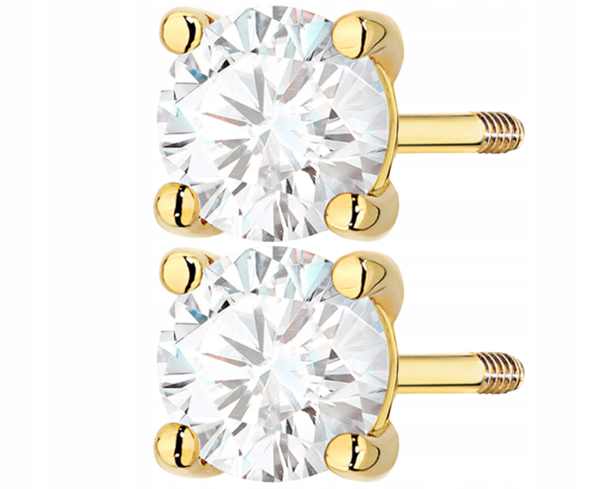 Náušnice Na Šroubovací Tyčince Briliant Diamant Zlato 585 Dárek