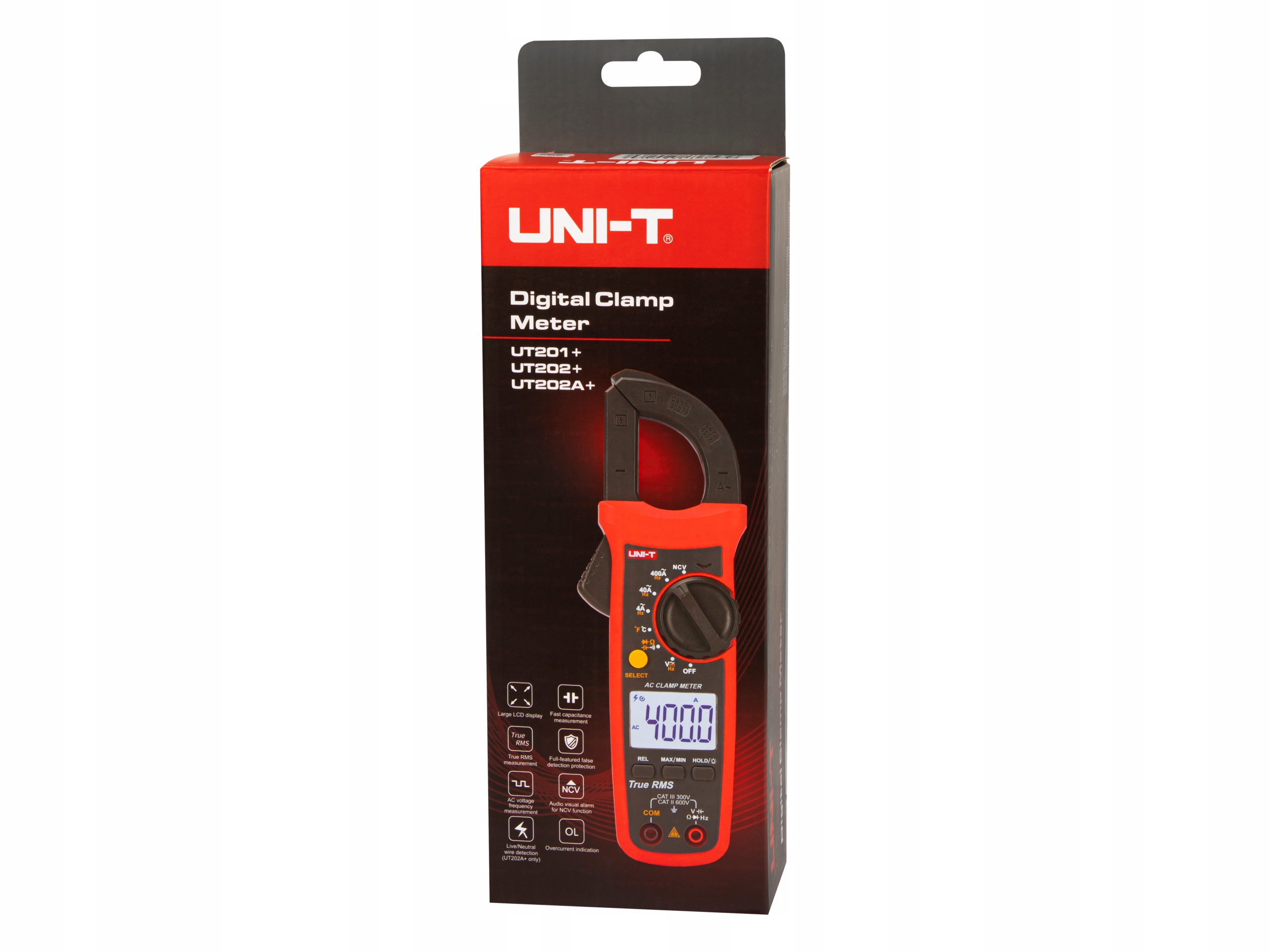 MULTIMETR AMPEROMIERZ MIERNIK PRĄDU CĘGOWY ETUI LCD ZESTAW UT202A+ Kod producenta MIE0426