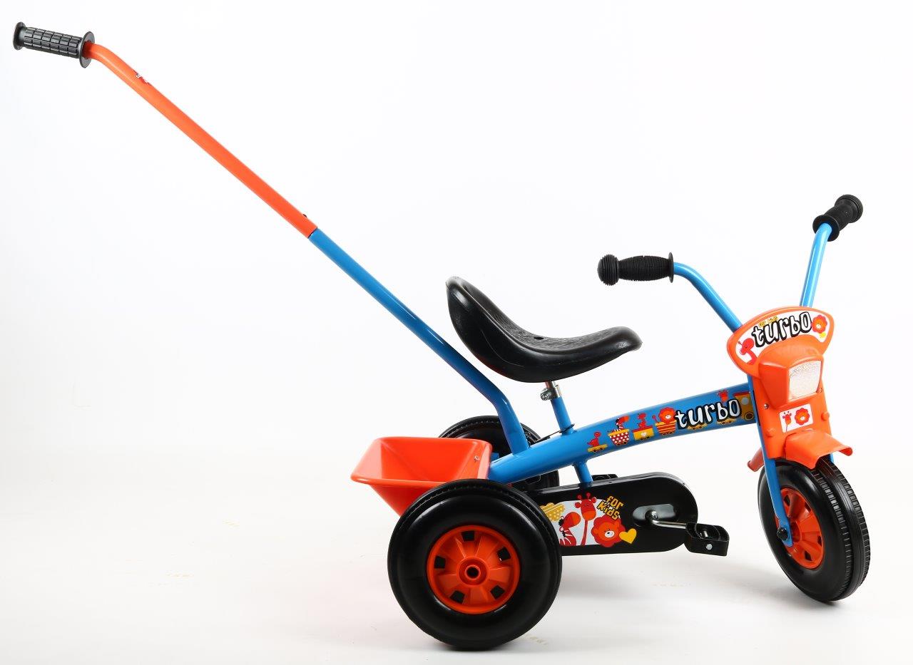 Rowerek trójkołowy 8" Turbo Polski niebiesko-pomarańczowy