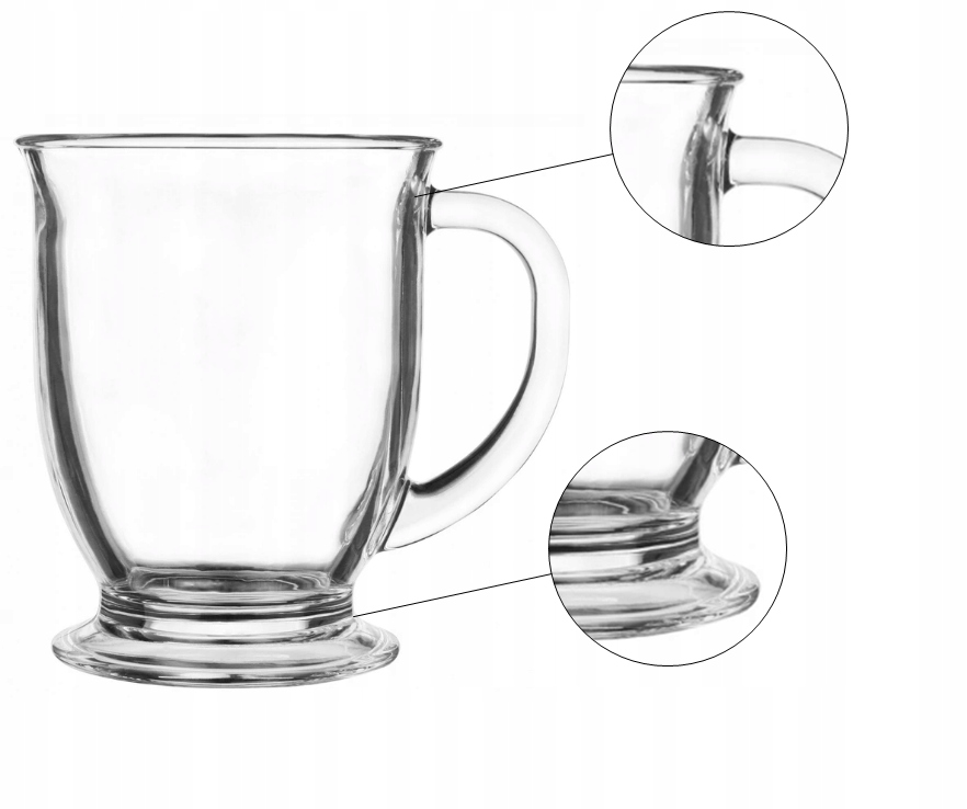 Szklanki do kawy KUBAS 400ml Kubki szklane Materiał wykonania szkło