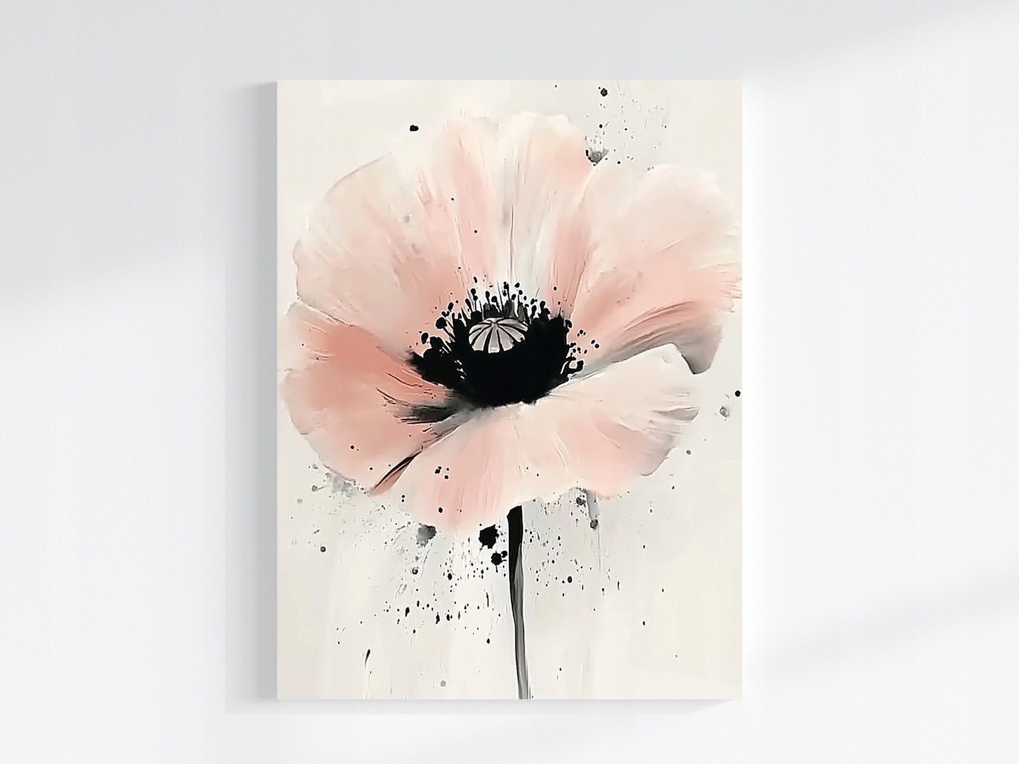 Obraz Na Plátně Canvas Akvarel Příroda Květ Pastelový Mák Moderní Umění 75x100