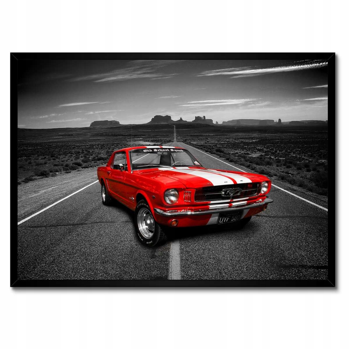 Plakáty v rámu 70x50 Červený Ford Mustang