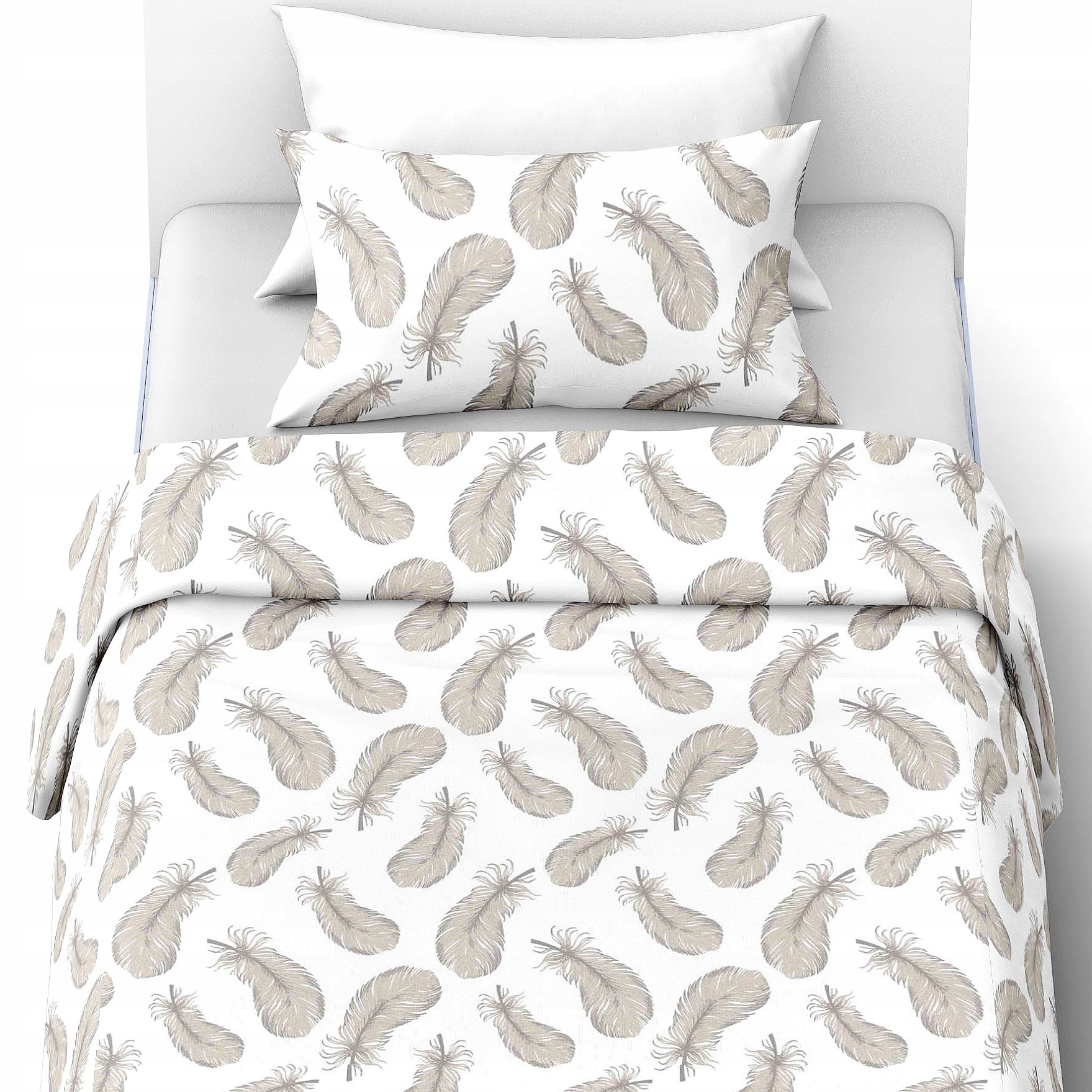 Povlečení 160x200+1x70x80 100% Bavlna Přírodní antialergická peříčka Eko