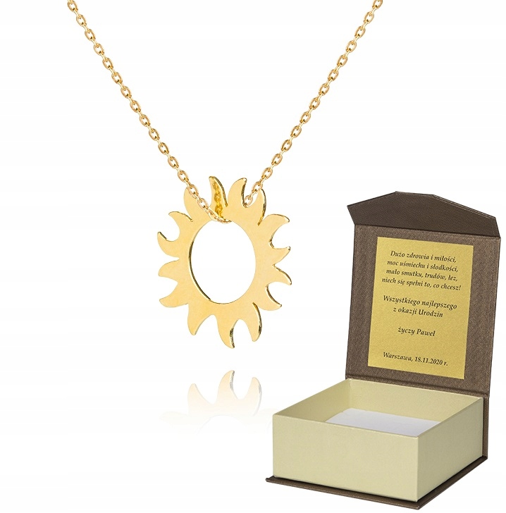 925 Zlatý Řetízek Slunce 40 CM Věnování A4Z61