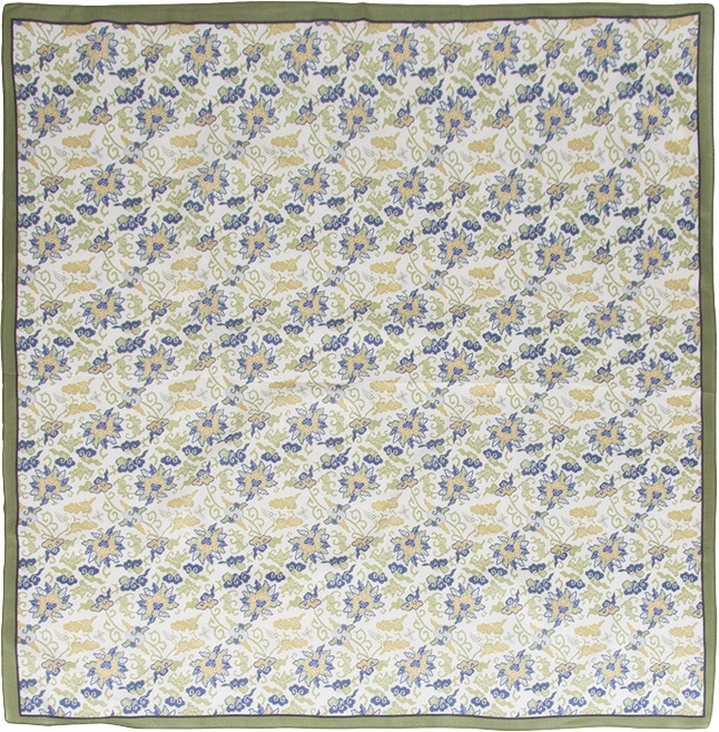 Dámský hedvábný šátek na krk Mořský hedvábí a Bavlna 65 x 65 cm