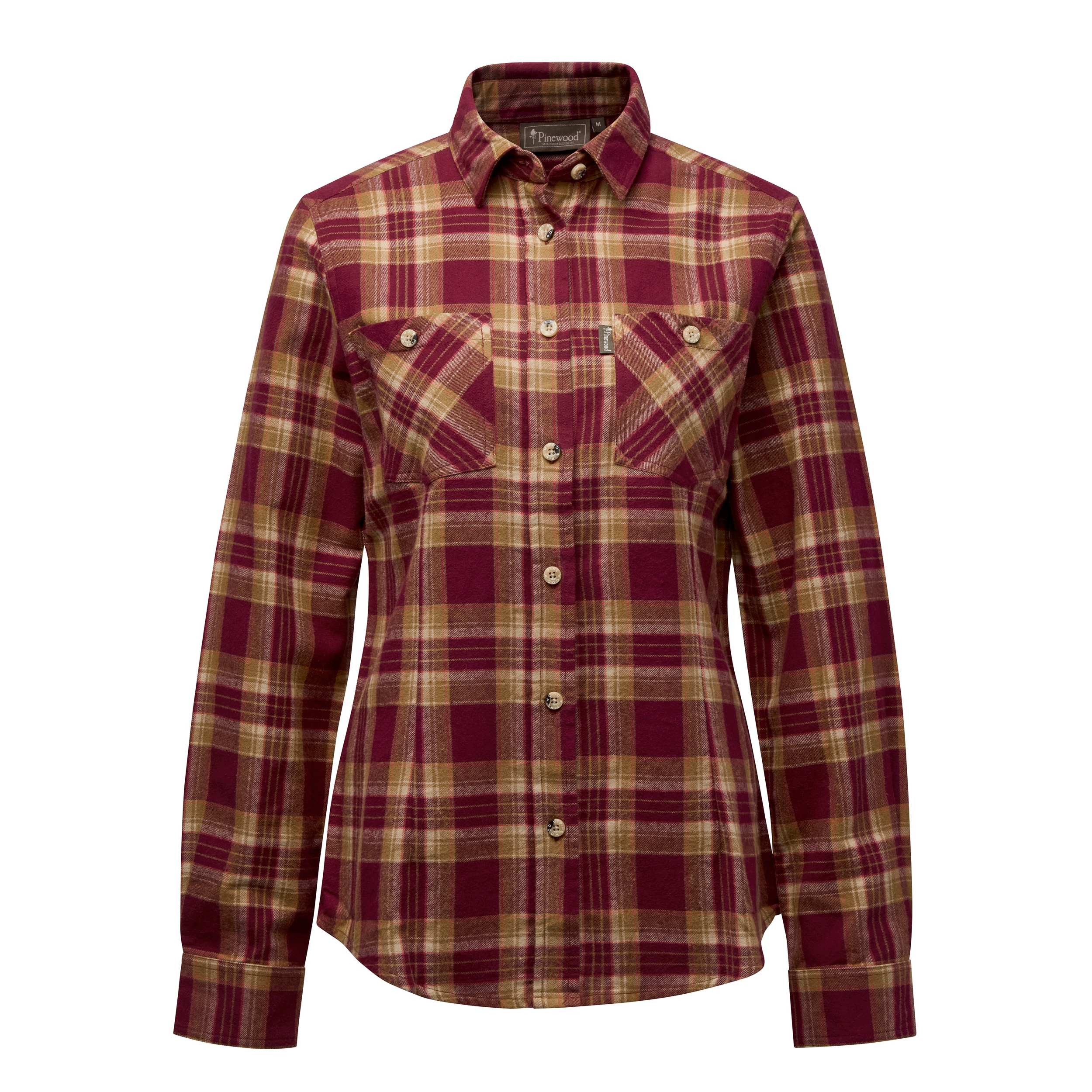 Koszula damska Pinewood flanelowa Harjedalen, burgund/oliwka S