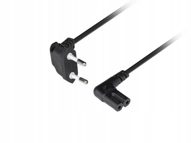 Lanberg Kabel zasilający Euro (radiowy) Cee 7/16- Iec 320 C7 1.8m kątowy VD