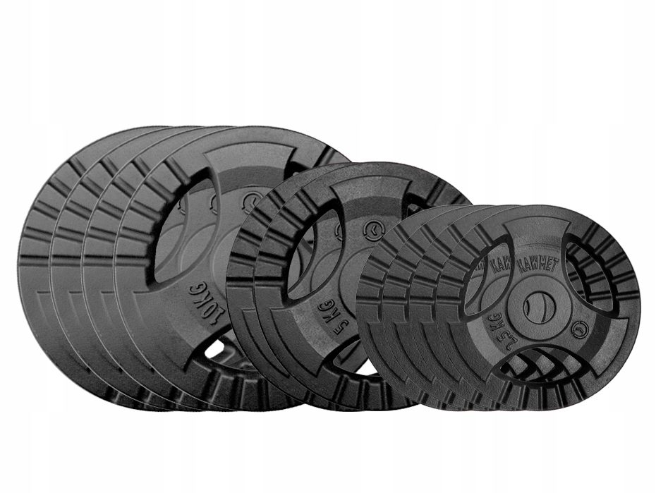 Obciążenia żeliwne Zestaw 60 kg talerz kierownica siłownia Kawmet 28,5mm