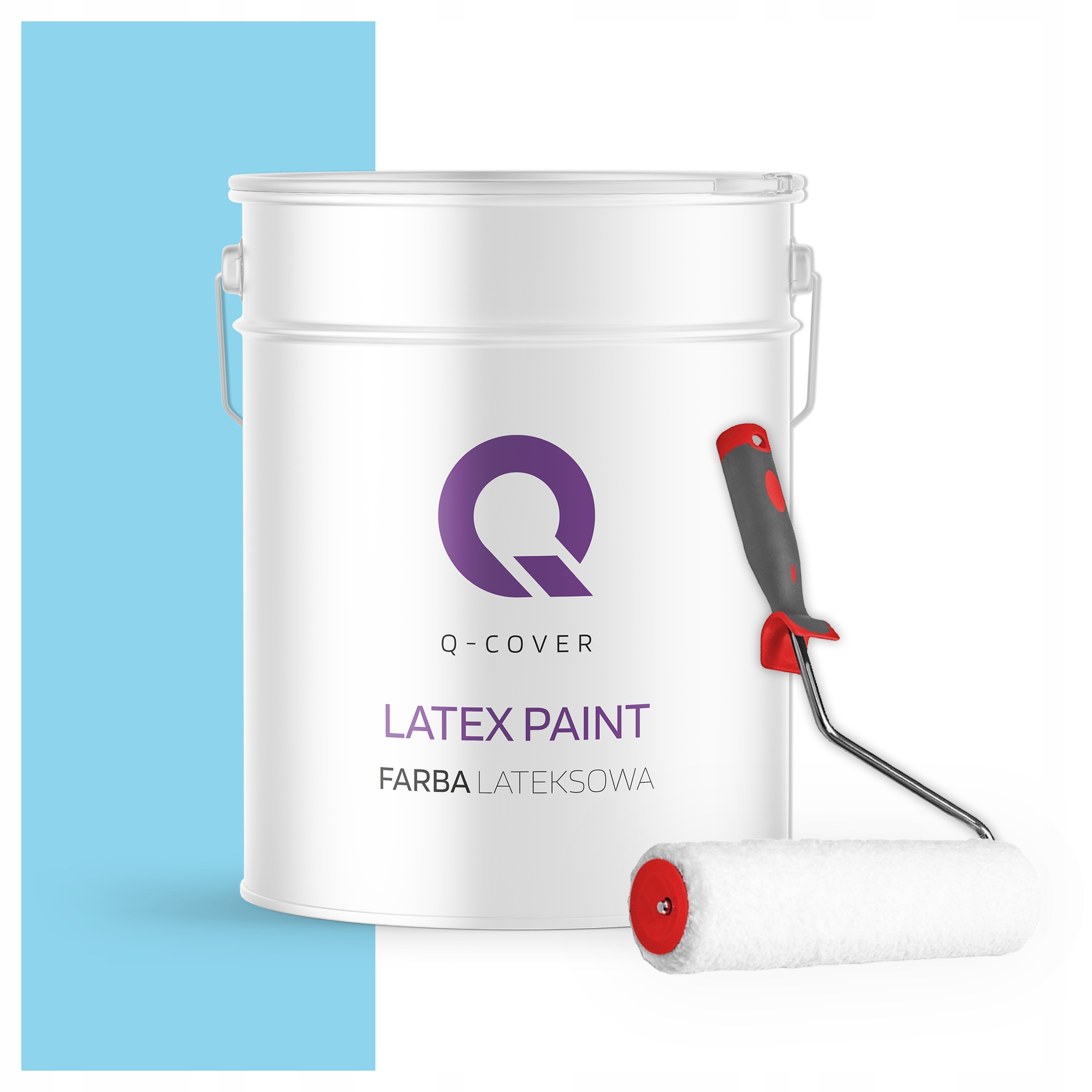 Latexová farba na steny stropov Hlboký mat 10L Jasná modrá valček