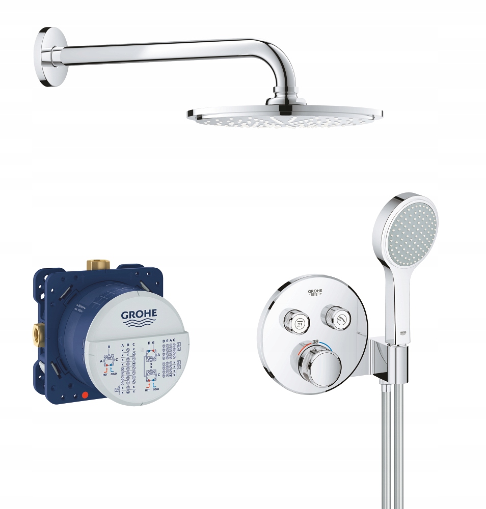 Zestaw prysznicowy 100% Grohe podtynkowy chrom z termostatem 34743000