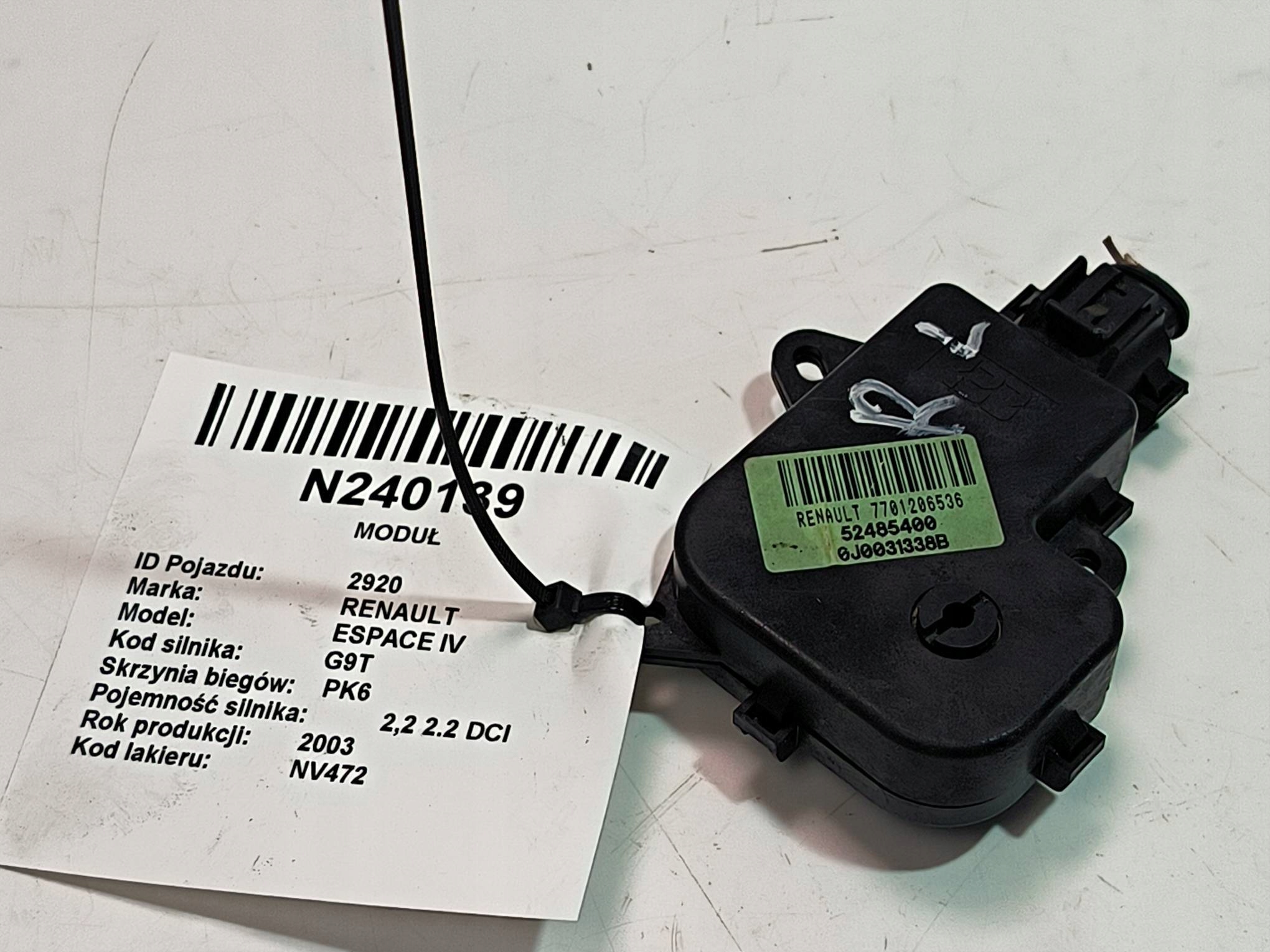 Micro moteur Bloc de chauffage complet 0390241805 RENAULT ESPACE IV