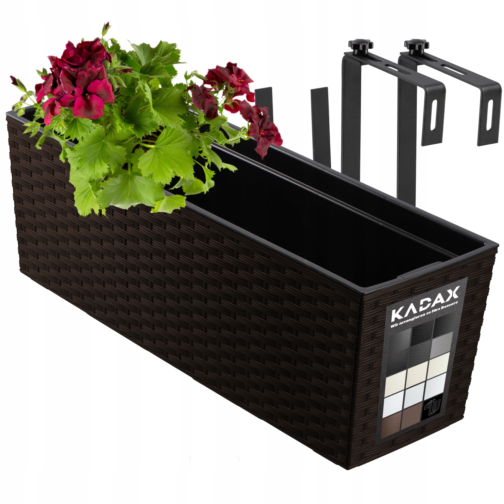 Doniczka Donica Skrzynka Balkonowa Z Wkładem Kwietnik 19x56cm Uchwyty