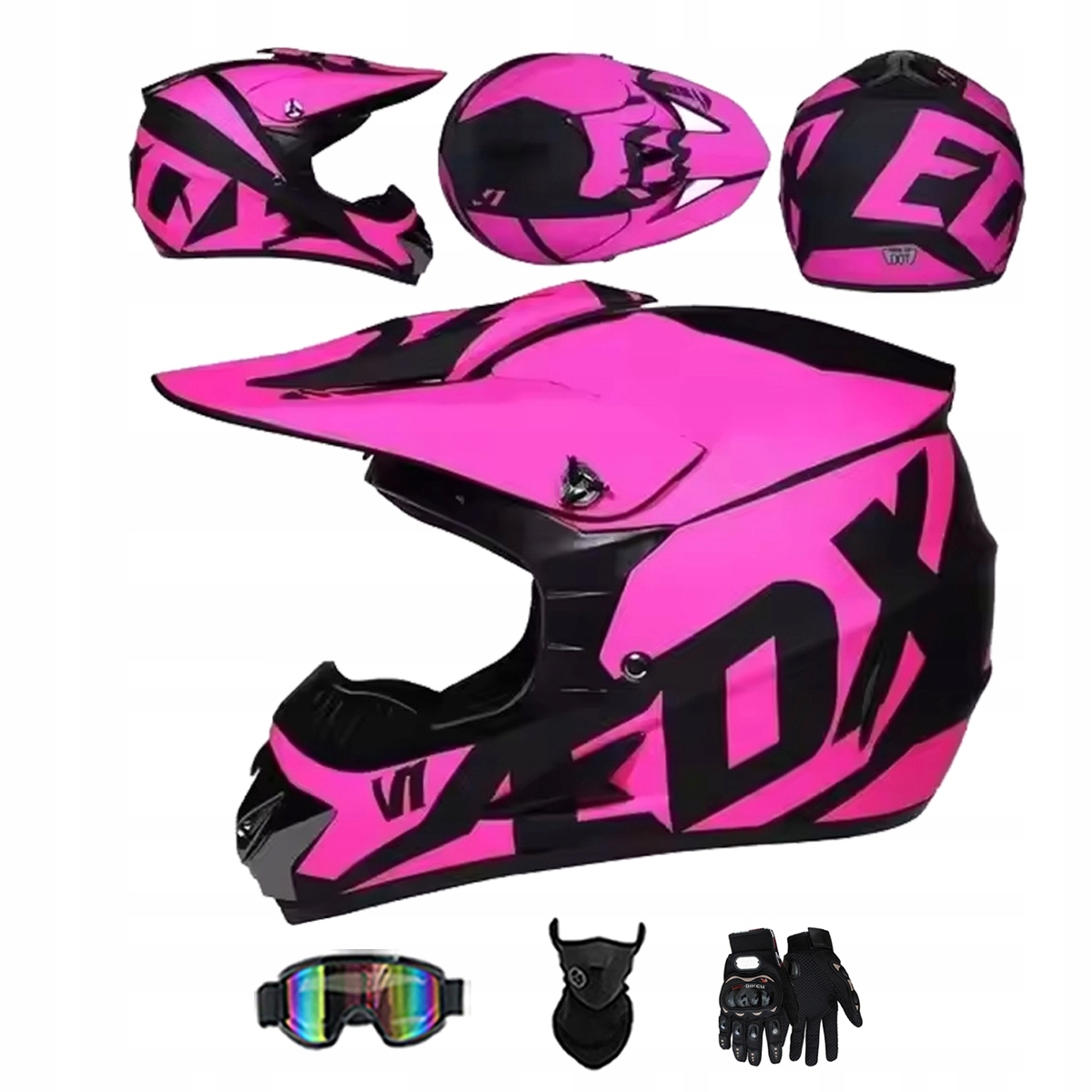 Motocyklová Přilba Lehká Enduro Quada Brýle Rukavice Maska S