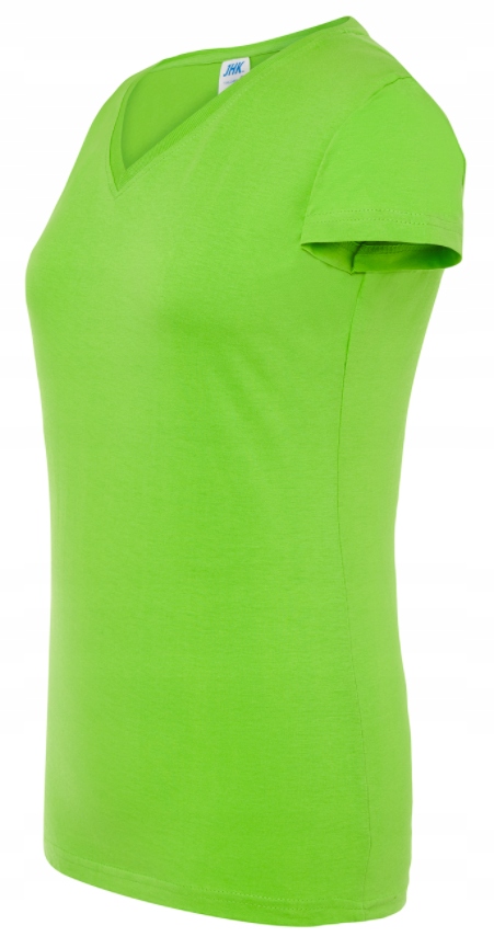 Bluzka dekolt w serek V-NECK 100% bawełna Lime M Linia regular