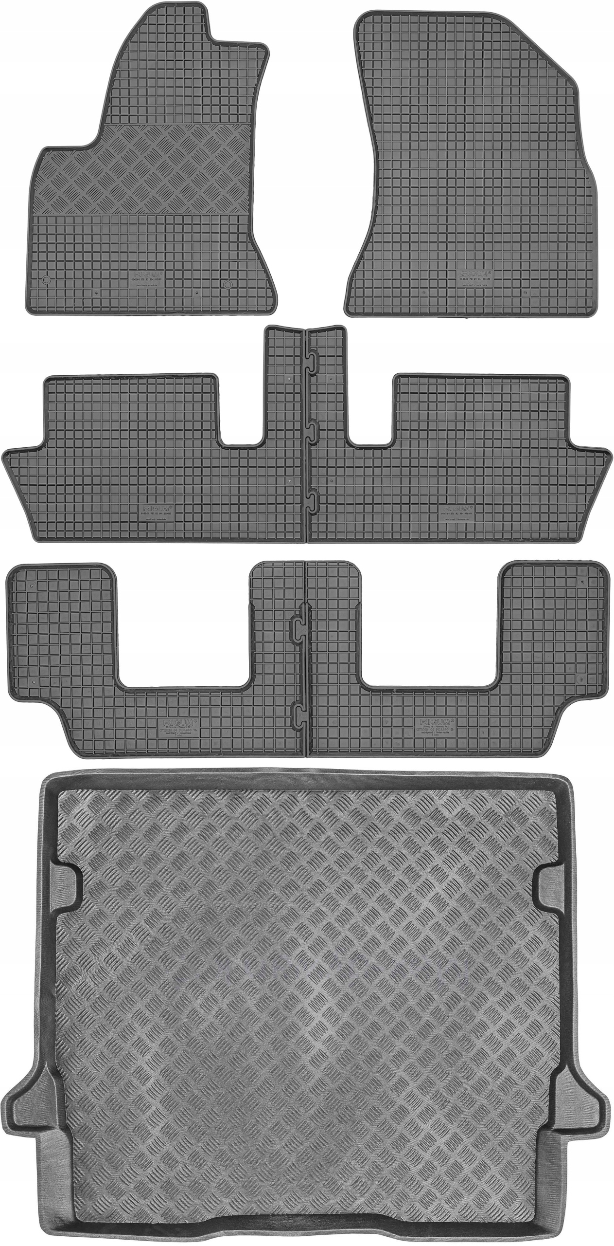 Citroen C4 Picasso 7os 2006-2013 Sada Gumové rohože rohož