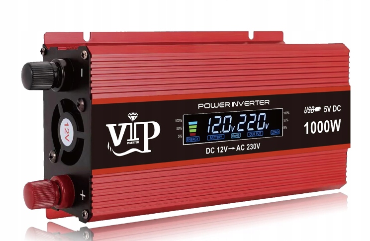

Przetwornica samochodowa 12V 230V 1000W Ips Usb