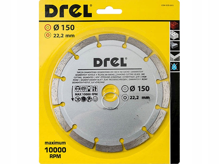 DREL TARCZA DIAMENTOWA SEGMENTOWA 150 mm X 22.2 Kod producenta CON-DCB-2015