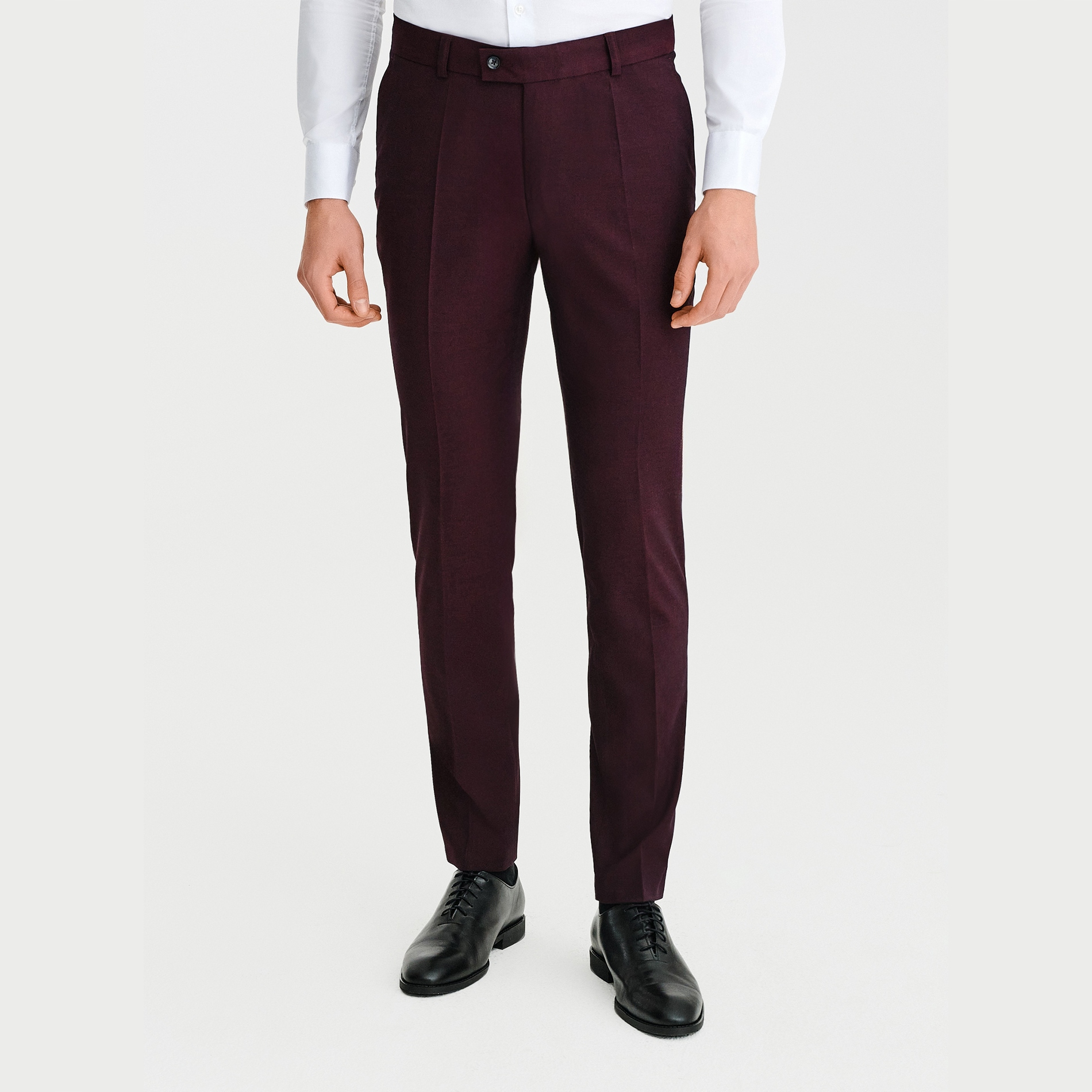Hladké vínové kostýmové kalhoty Slim Pako Lorente vel 100/176