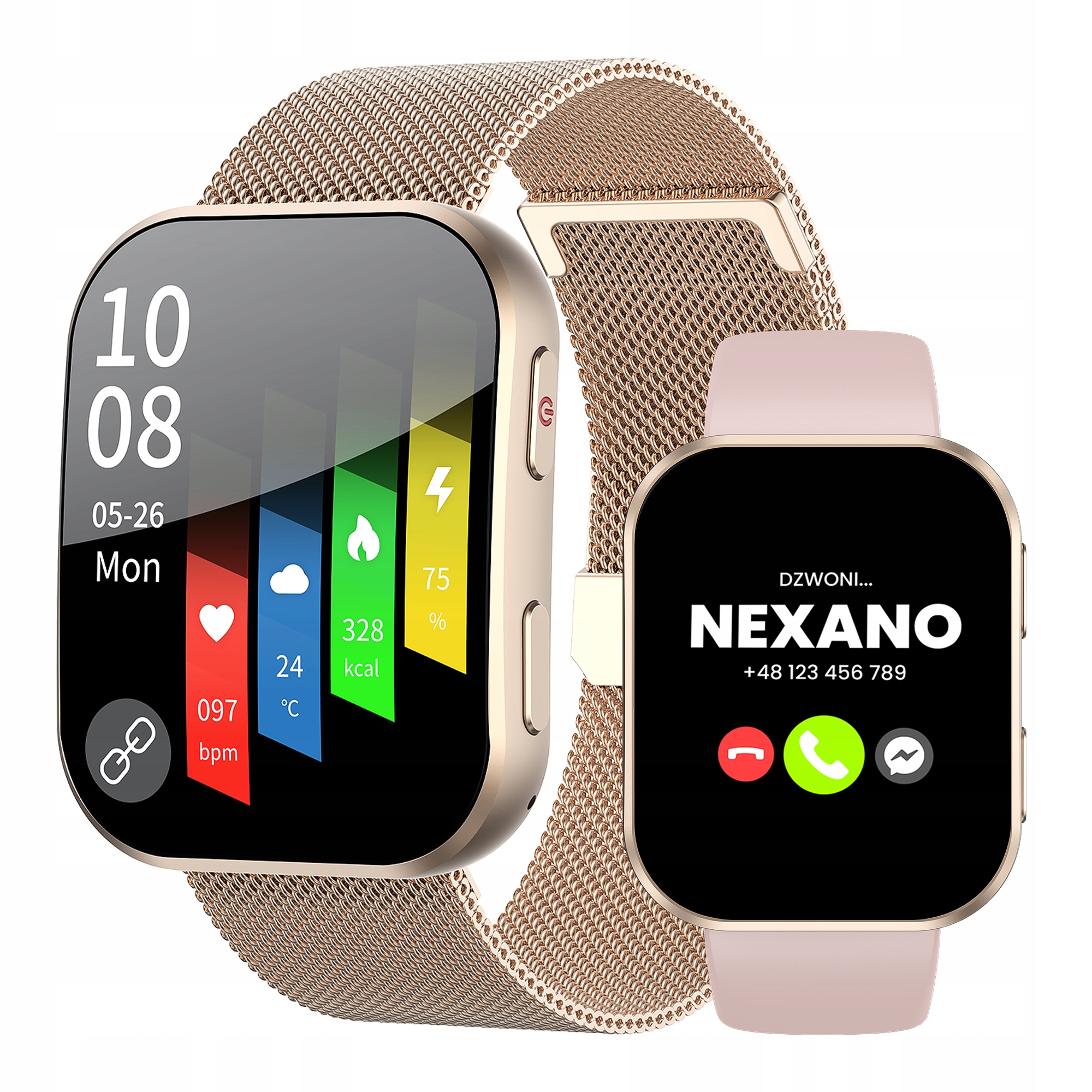 Smartwatch Damski Zegarek Menu Pl Rozmowy Powiadomienia Amoled Sos 3 Paski