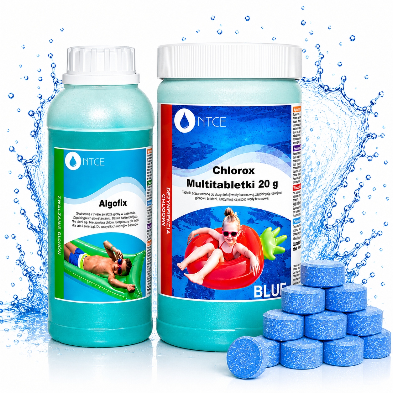 Chlor Niebieskie Tabletki Blue 20g Środek Na Glony Zieloną Wodę Basenu
