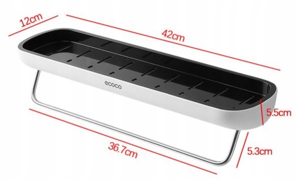 2x PÓŁKA ŁAZIENKOWA WISZĄCA POD PRYSZNIC ECOCO Kod producenta 1062998378