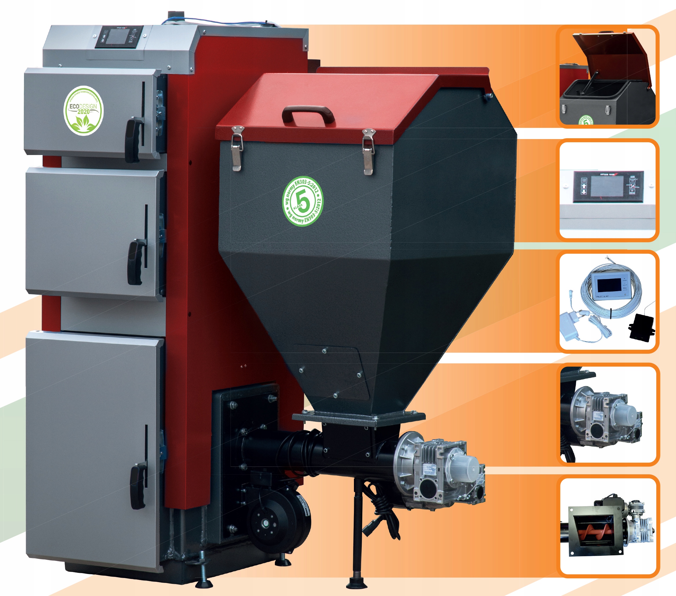 KOCIOL PIEC Z PODAJNIKIEM 13 kW PLESZEW PRODUCENT Klasa efektywności energetycznej B